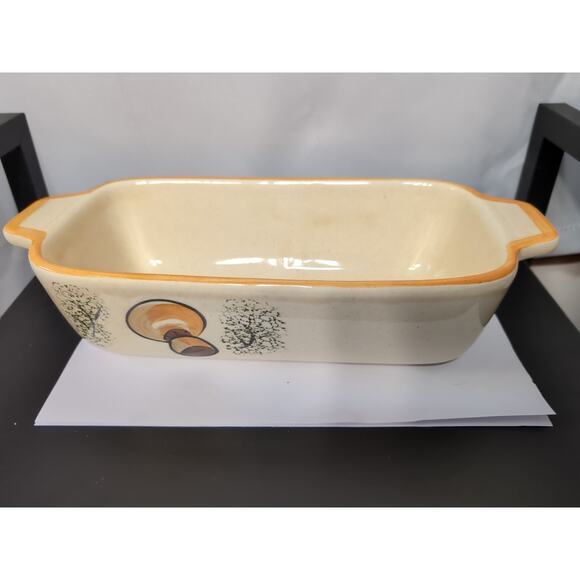 Vintage Los Angeles Pottery Mushroom Design Loaf Pan 1971 - Picture 1 of 6